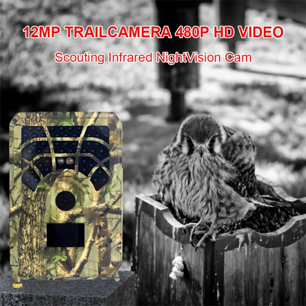 QIYAA Outdoor Hunting Camera 12Mp 720P Wild Animal Detector Trail Camera Waterproof Monitoring Night Vision Wildlife Monitoring
