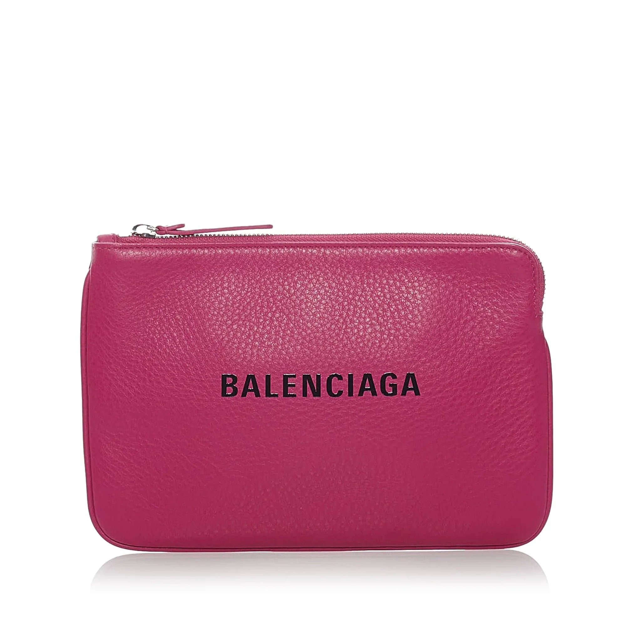Pre-Owned Authenticated Balenciaga XS Everyday Pouch Calf Leather Pink Women (Good)
