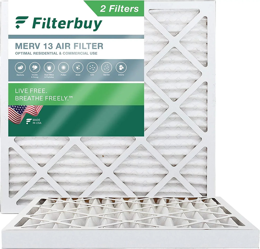Filterbuy 10x10x2 MERV 13 Pleated HVAC AC Furnace Air Filters (2-Pack)
