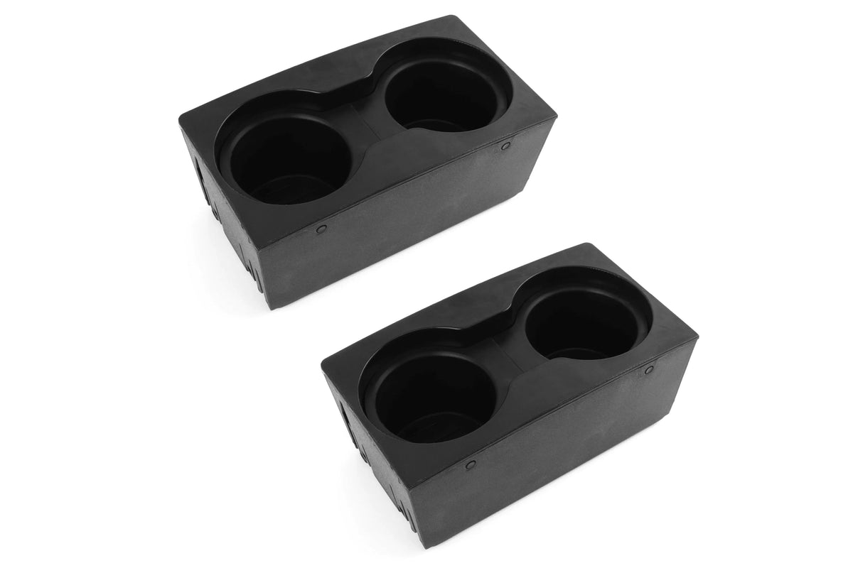 Red Hound Auto 2 Cup Holder Inserts Holds 4 Cups Compatible with Ford Super Duty F-250/F-350/F-450/F-550 2011-2016 fits Front Center Floor Mounted Console (flow through style) Black Beverage Holder