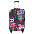Fotbe Rainbow Unicorn And Cat Icecream Luggage Cover Protector,Suitcase Cover Protector Fit 18-32 Inch Luggage,Washable Protector Covers Dust And Stratch Resistance