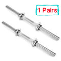 SAYFUT 17.77''/ 45cm Threaded Dumbbell Handles/ Adjustable Dumbbell Bar Handles - Fit 1 inch Standard Weight Plate - Weightlifting Accessories, Hex nut