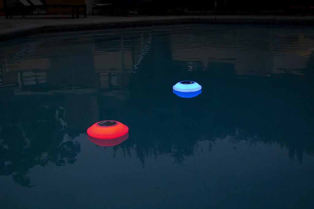 Poolmaster Multi-Light Floating Waterproof Portable Bluetooth Speaker - 7 Color LED Backlight Display with Phone Call Functionality for Swimming Pools, Lakes, Outdoors