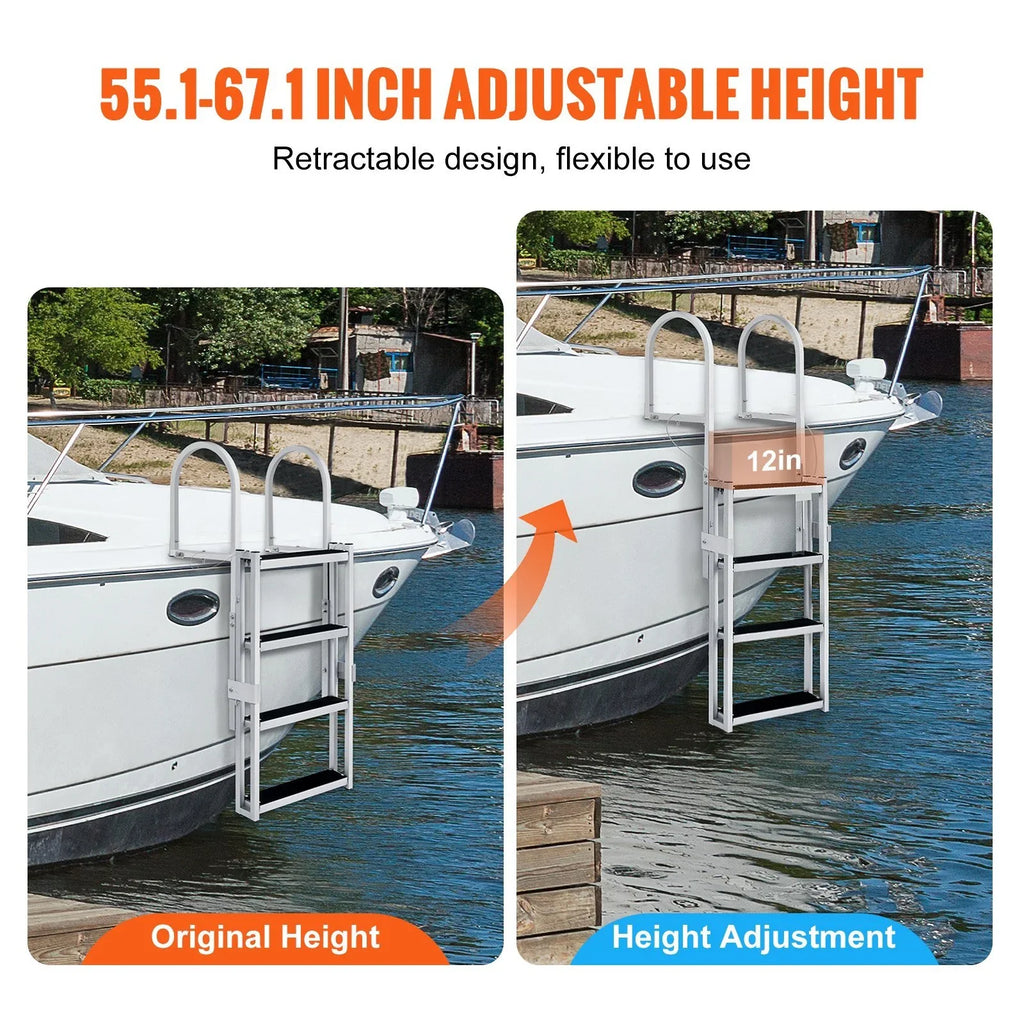 Vevor Retractable 4 Steps, 350 lbs Load Capacity Dock Ladder