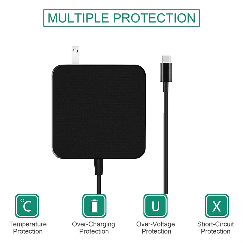 K-MAINS 65W AC Adapter Charger Power USB-C Cord Replacement for Latitude 7285 7390 2-in-1 PSU