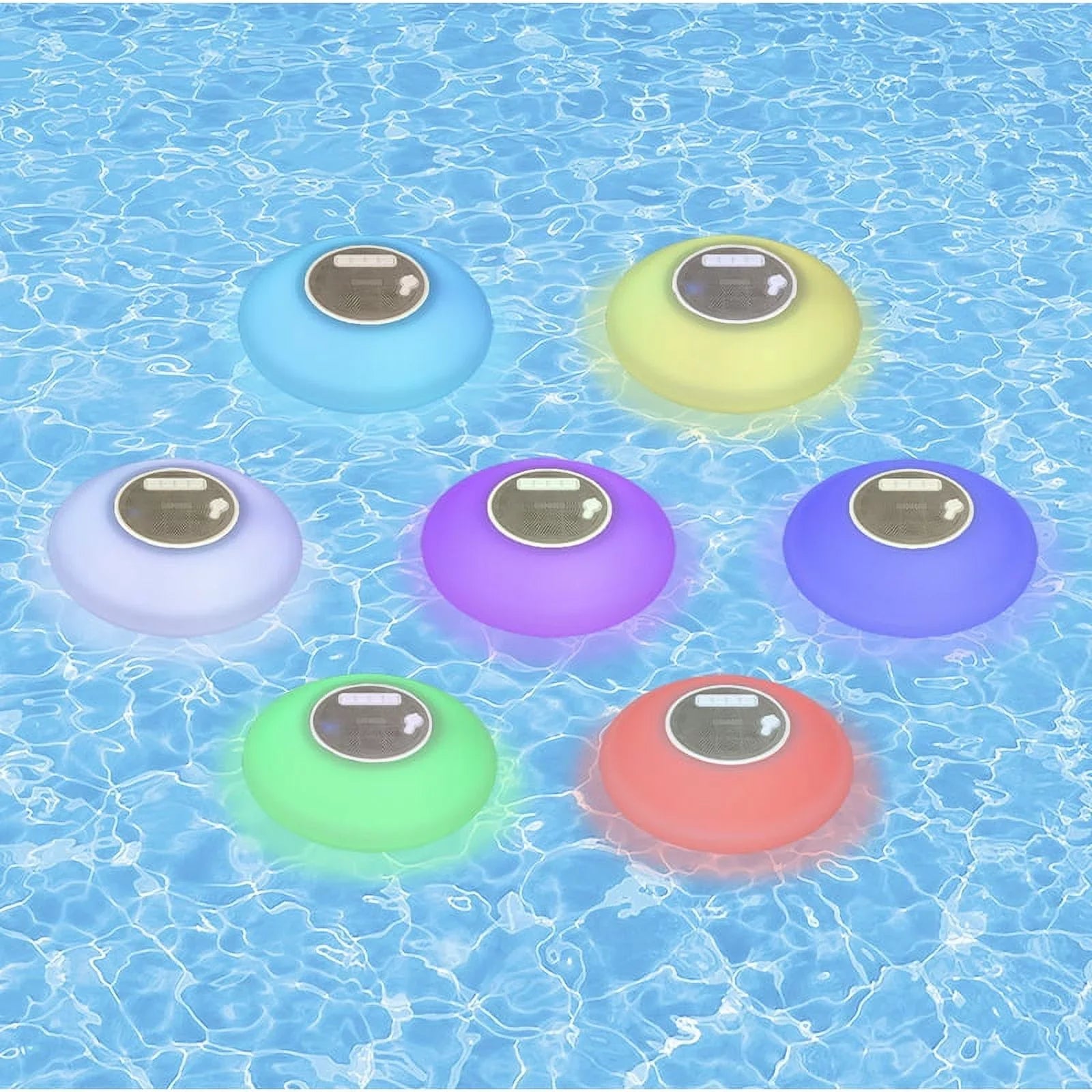 Poolmaster Multi-Light Floating Waterproof Portable Bluetooth Speaker - 7 Color LED Backlight Display with Phone Call Functionality for Swimming Pools, Lakes, Outdoors