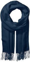 La Fiorentina Women's Soft Twill Cashmere Scarf, Navy, One Size