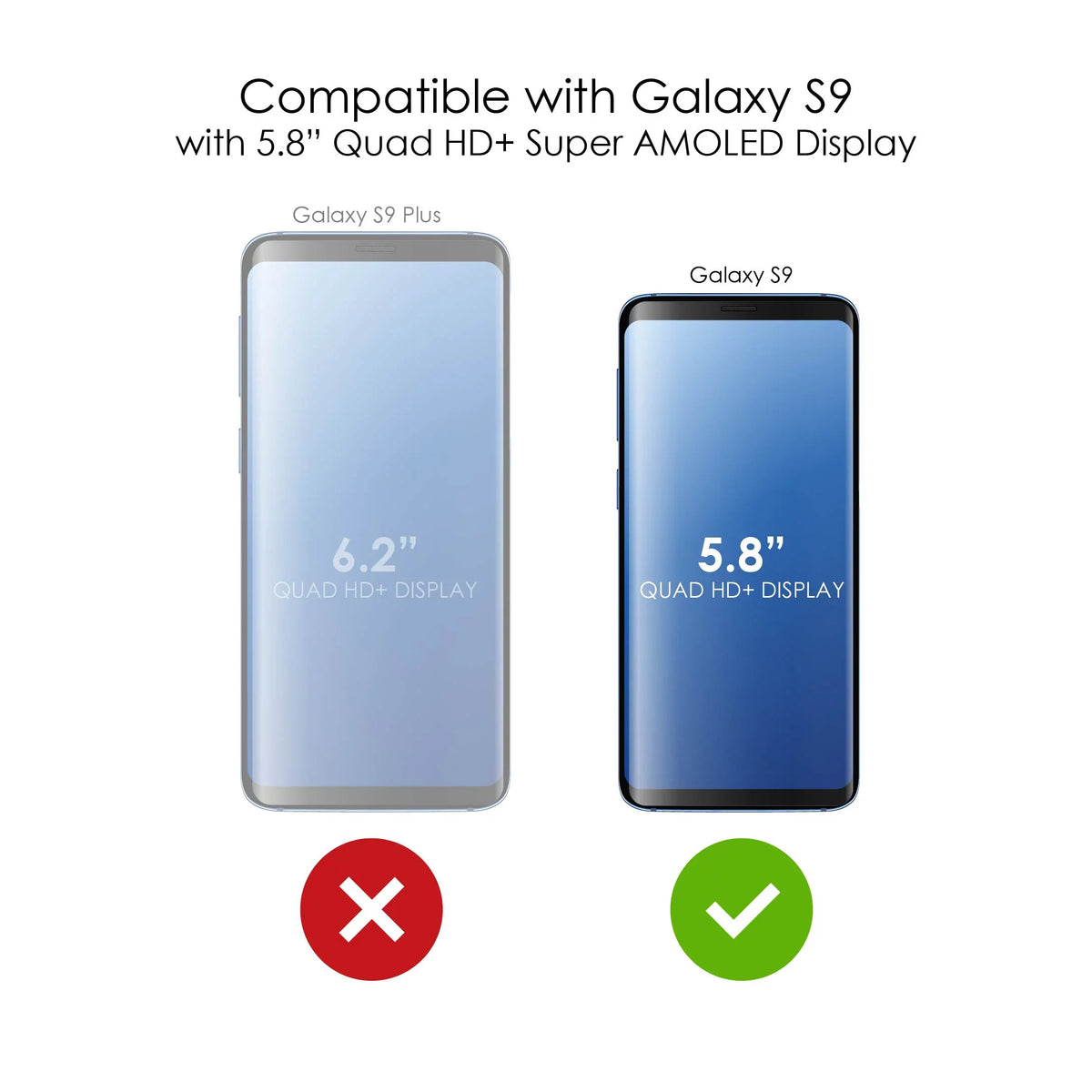 DistinctInk Clear Shockproof Hybrid Case for Samsung Galaxy S9 (5.8" Screen) - TPU Bumper Acrylic Back Tempered Glass Screen Protector - Cross Heart - Faith Hope Love