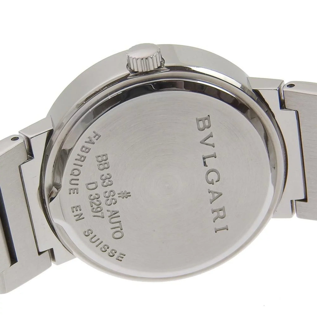 Pre-Owned BVLGARI Bulgari BB33BSS AUTO stainless steel self-winding boys black dial watch (Good)