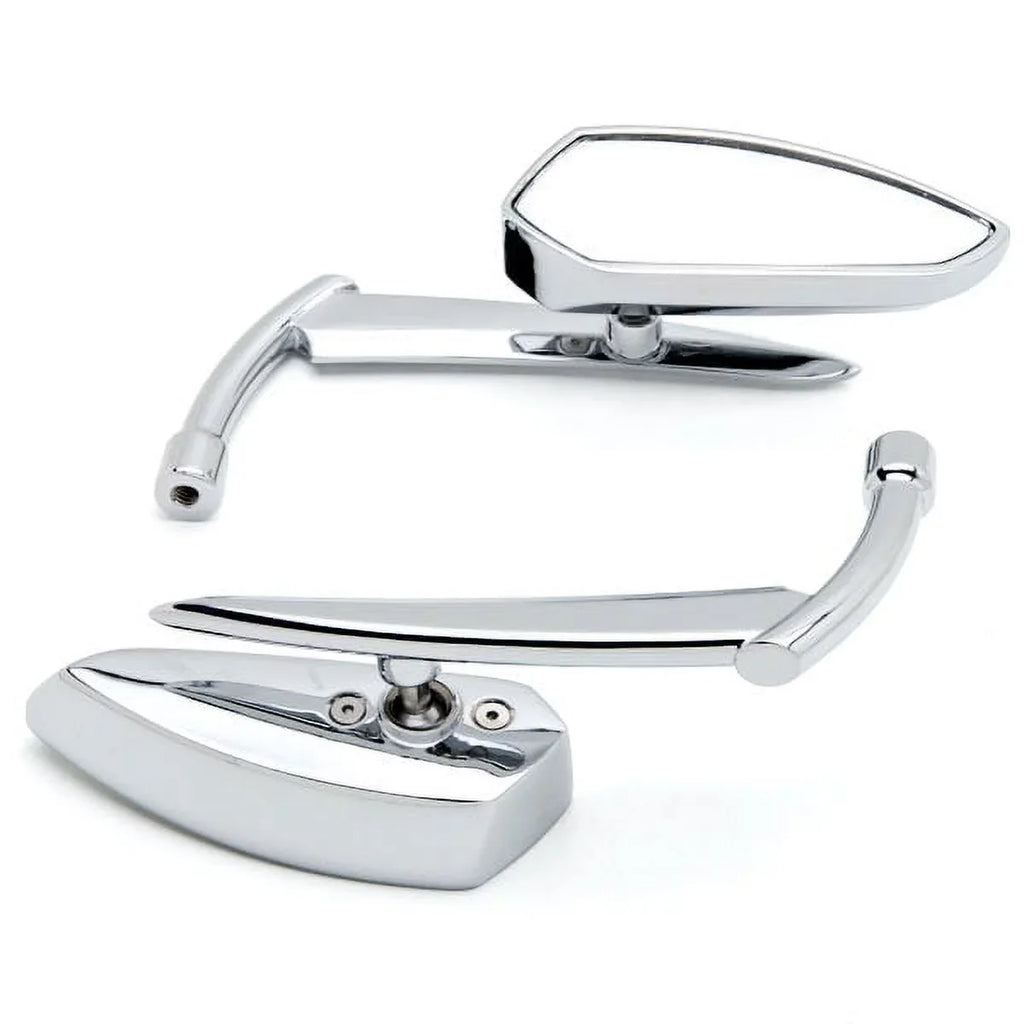 Krator Custom Rear View Mirrors Chrome Pair w/Adapters Compatible with Triumph Speedmaster Speed Master