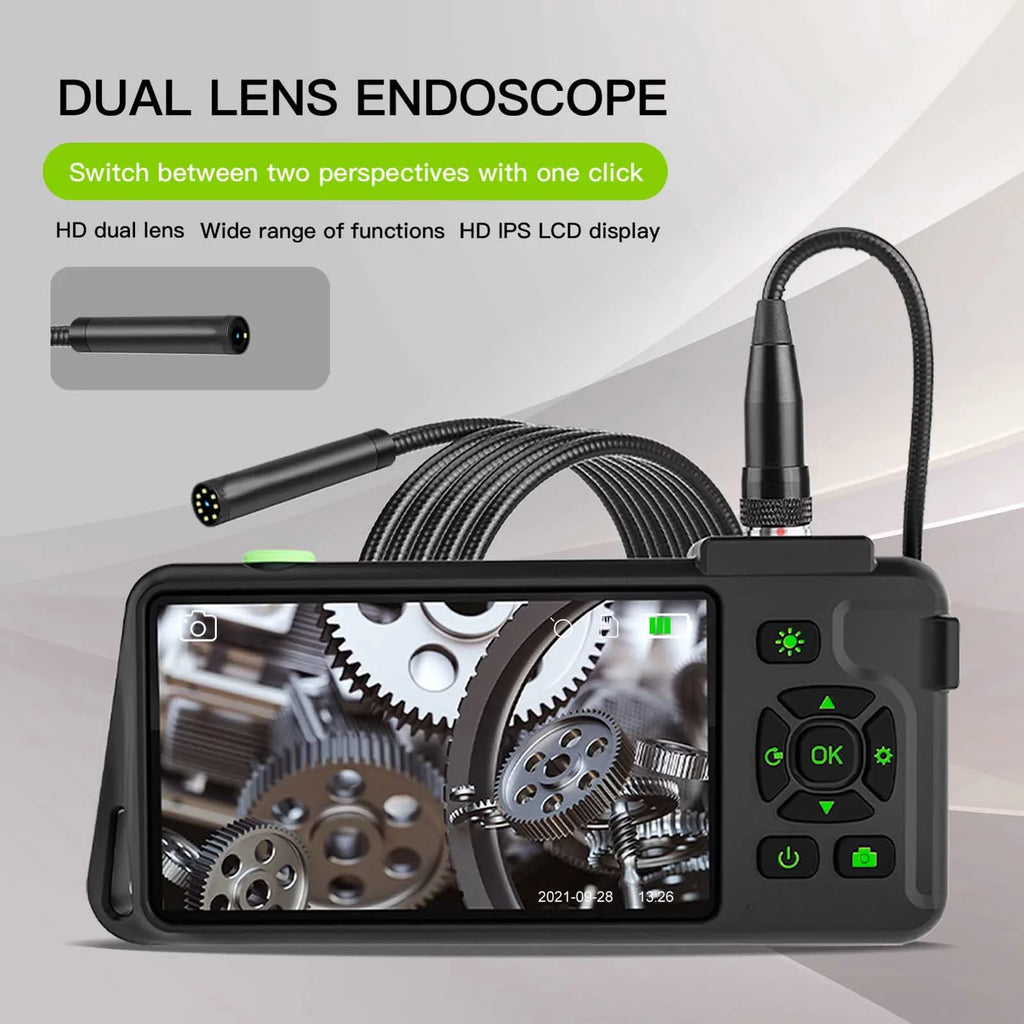 Docooler Industrial with 4.5-inch IPS Color Display 1080P Photos Videos Snake with 8 Borescope IP67 Waterproof 2 Million Pixels Inspection with TF Slot for Maintenance