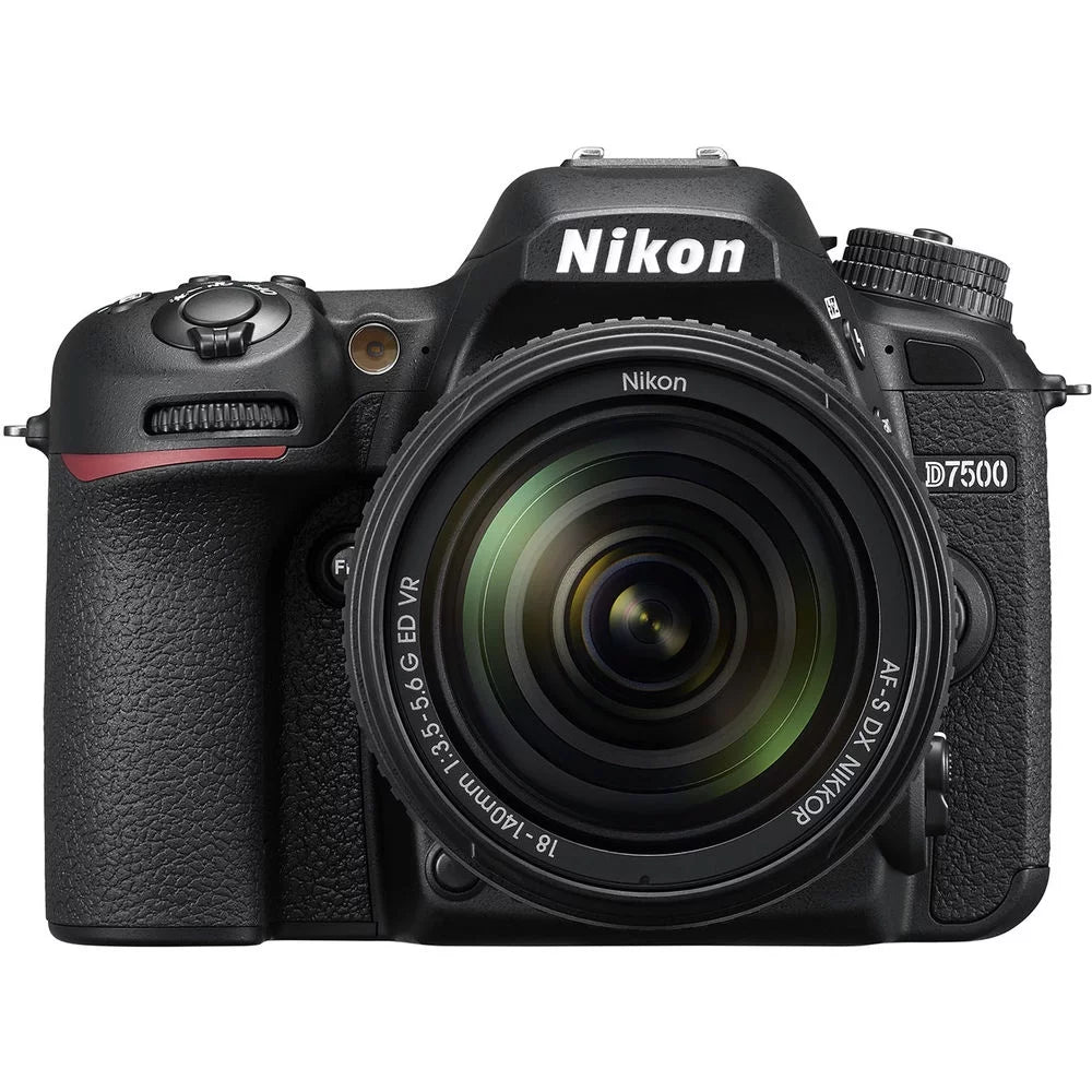 Nikon D7500 20.9MP DSLR Digital Camera with 18-140mm VR Lens (1582) Bundle with SanDisk 64GB SD Card + Camera Bag + Filter Kit + Spare Battery + Telephoto Lens