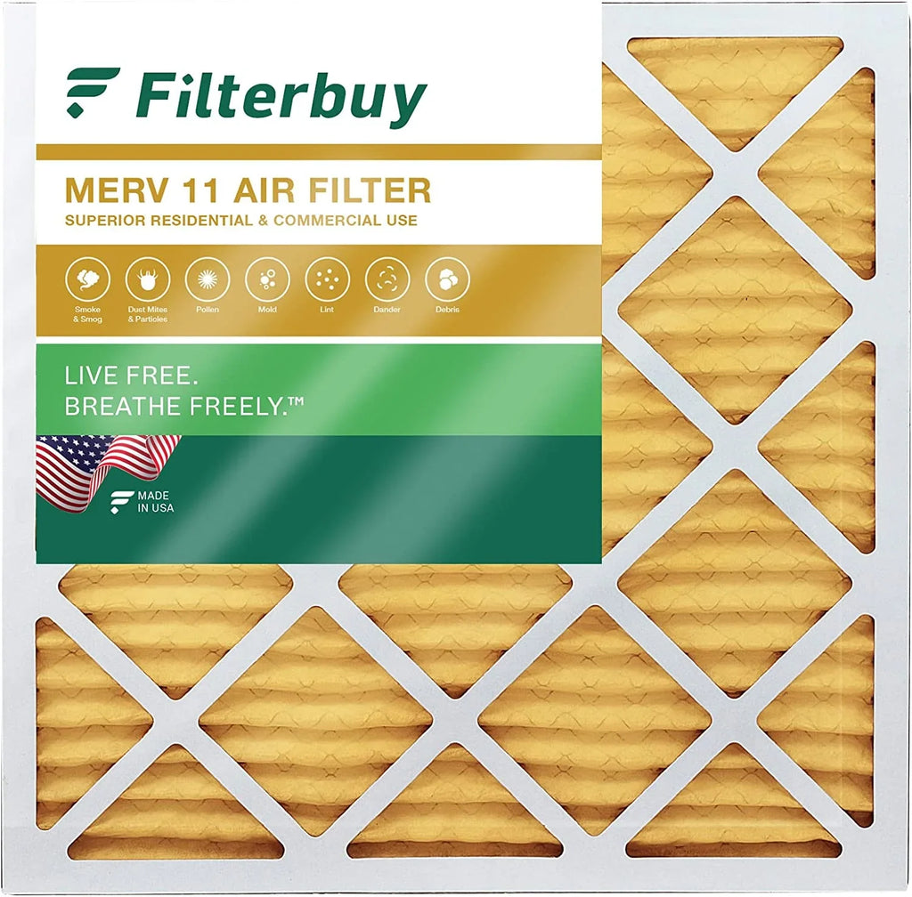Filterbuy 25x25x1 MERV 11 Pleated HVAC AC Furnace Air Filters (1-Pack)