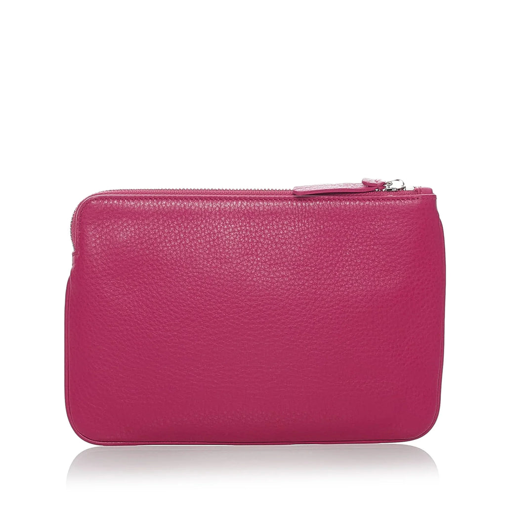 Pre-Owned Authenticated Balenciaga XS Everyday Pouch Calf Leather Pink Women (Good)